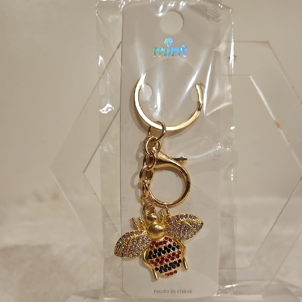 Bee Bag Charm Gold Tone
